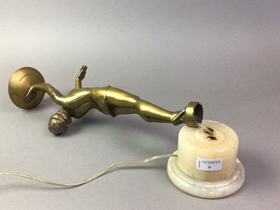 Lot 9 - ART DECO GILT SPELTER FIGURAL TABLE LAMP