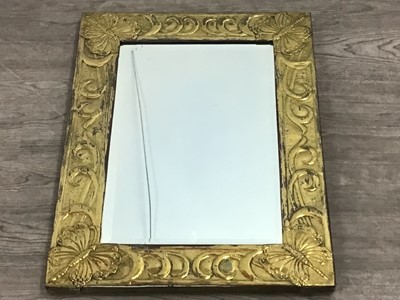 Lot 10 - BRASS FRAMED BEVELLED WALL MIRROR