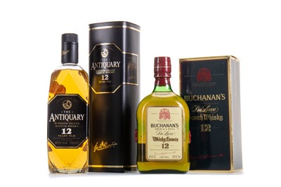 Lot 338 - BUCHANAN'S 12 YEAR OLD 75CL AND ANTIQUARY 12 YEAR OLD