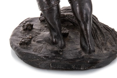 Lot 1046 - KANEDA KENJIRO, TOKYO SCHOOL BRONZE OF A PEASANT