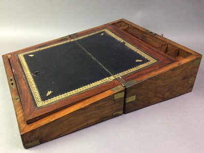 Lot 1 - LATE VICTORIAN WALNUT WRITING SLOPE