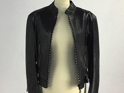 Lot 99 - LADIES BLACK LEATHER JACKET