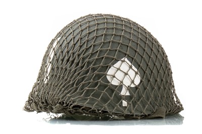Lot 79 - DANISH M48-TYPE HELMETS WITH 'BAND OF BROTHERS' PAINTWORK