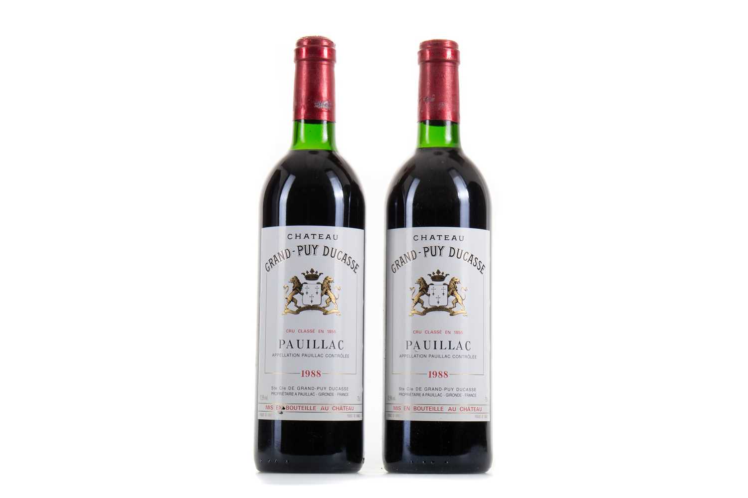Lot 637 - 2 BOTTLES OF CHATEAU GRAND-PUY DUCASSE 1988 PAUILLAC