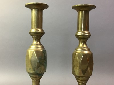 Lot 38 - PAIR OF BRASS CANDLESTICKS