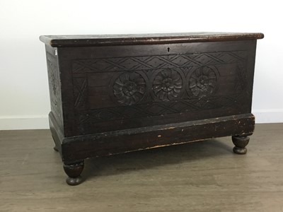 Lot 41 - STAINED WOOD BLANKET CHEST