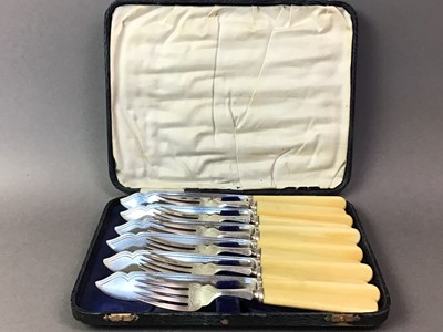 Lot 146 - SET OF TWELVE SILVER KNIVES AND FORKS