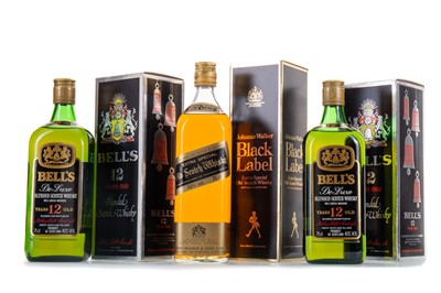 Lot 324 - 2 BOTTLES OF BELL'S 12 YEAR OLD DELUXE 75CL AND JOHNNIE WALKER BLACK LABEL 75CL