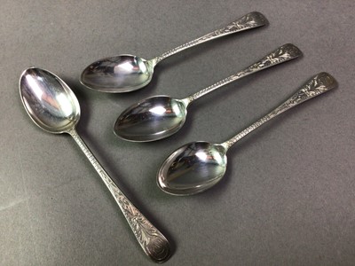 Lot 197 - EIGHT SCOTTISH SILVER TEA SPOONS