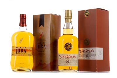 Lot 350 - GLENKINCHIE 10 YEAR OLD AND JURA 10 YEAR OLD