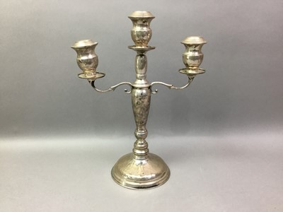 Lot 232 - SILVER TWO BRANCH CANDLESTICK