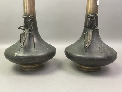 Lot 262 - PAIR OF BRONZE VASES