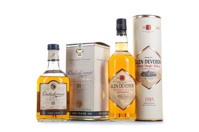 Lot 394 - GLEN DEVERON 1985 12 YEAR OLD AND DALWHINNIE 15 YEAR OLD CENTENARY