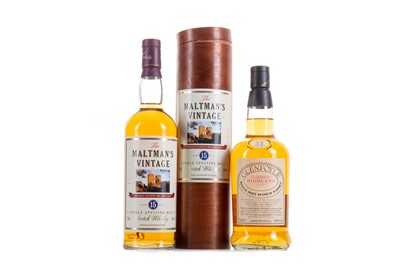 Lot 411 - THE MALTMAN'S VINTAGE 15 YEAR OLD FOR ASDA ELGIN AND GLENFOYLE 12 YEAR OLD