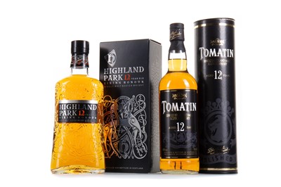 Lot 412 - HIGHLAND PARK 12 YEAR OLD VIKING HONOUR AND TOMATIN 12 YEAR OLD