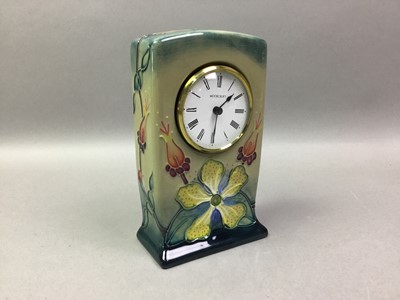 Lot 349 - MOORCROFT HYPERICUM PATTERN MANTEL CLOCK