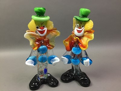 Lot 354 - PAIR OF MURANO GLASS SCULPTURES OF CLOWNS