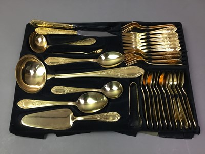 Lot 431 - BESTECKE OF SOLINGEN, TWELVE SETTING GOLD PLATED CUTLERY SERVICE