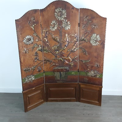 Lot 440 - THREE FOLD DRESSING SCREEN