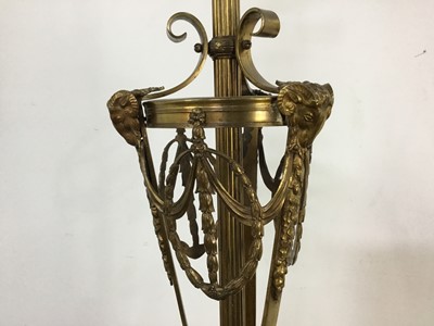 Lot 430 - LATE VICTORIAN BRASS FLOOR LAMP