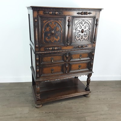 Lot 779 - OAK SECRETAIRE CHEST