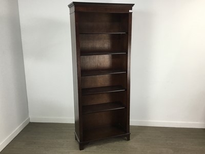 Lot 508 - MAHOGANY TALL OPEN BOOKCASE