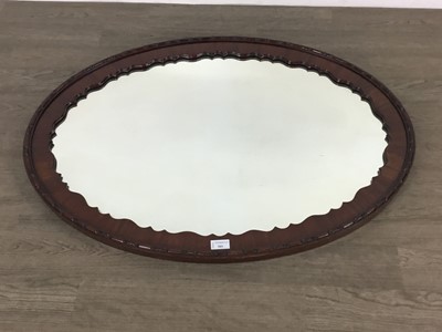 Lot 505 - MAHOGANY OVAL WALL MIRROR