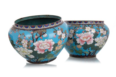 Lot 1048 - PAIR OF CHINESE CLOISONNE PLANTERS