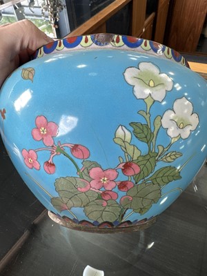 Lot 1048 - PAIR OF CHINESE CLOISONNE PLANTERS