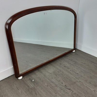 Lot 590 - VICTORIAN ARCHED OVERMANTLE MIRROR