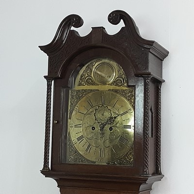 Lot 614 - GEORGE III MAHOGANY LONGCASE CLOCK