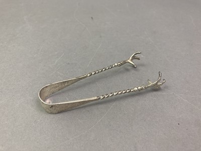 Lot 632 - PAIR OF SILVER SUGAR TONGS