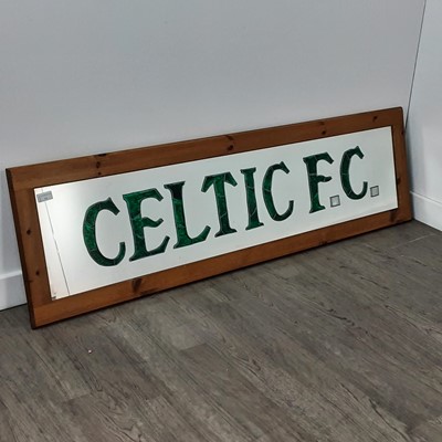 Lot 14 - CELTIC F.C., PAINTED GLASS MIRROR