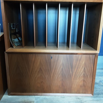 Lot 635 - MID CENTURY TEAK WALL UNIT BY POUL CADOVIOUS