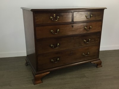 Lot 821 - LATE GEORGE III MAHOGANY OBLONG CHEST