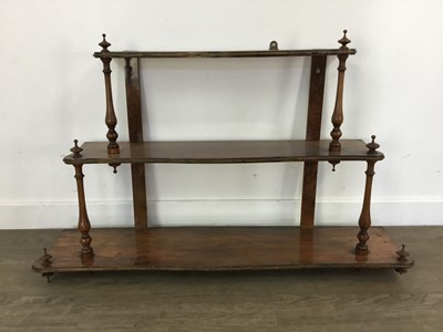 Lot 52 - MAHOGANY HANGING WALL SHELF