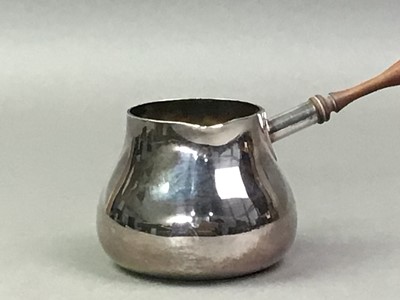 Lot 111 - SILVER PLATED BRANDY PAN