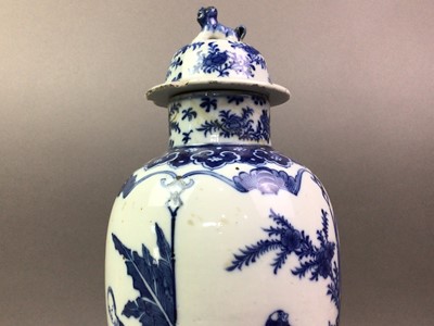 Lot 168 - CHINESE BLUE AND WHITE LIDDED VASE