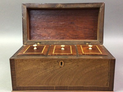 Lot 99 - MAHOGANY OBLONG TEA CADDY