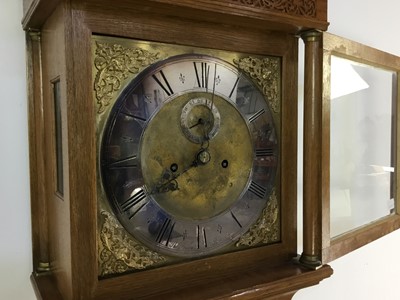 Lot 619 - OAK LONGCASE CLOCK