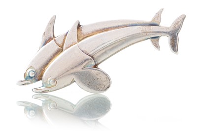 Lot 1125 - GEORG JENSEN DOLPHIN BROOCH