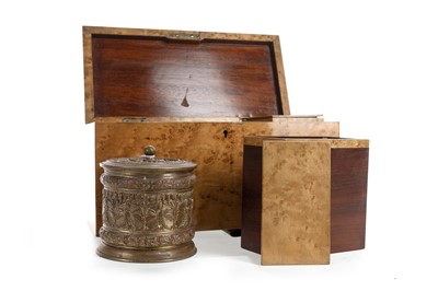 Lot 830 - VICTORIAN BIRD'S EYE MAPLE TEA CADDY