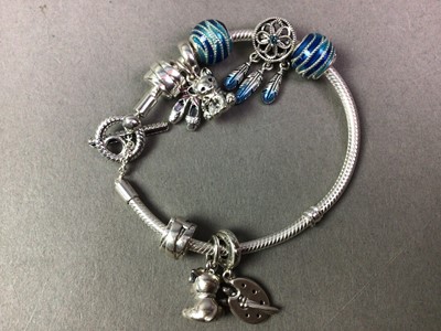 Lot 223 - PANDORA BRACELET WITH CHARMS