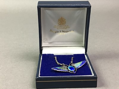 Lot 115 - CHARLES HORNER, SILVER AND ENAMEL BUTTERFLY PENDANT