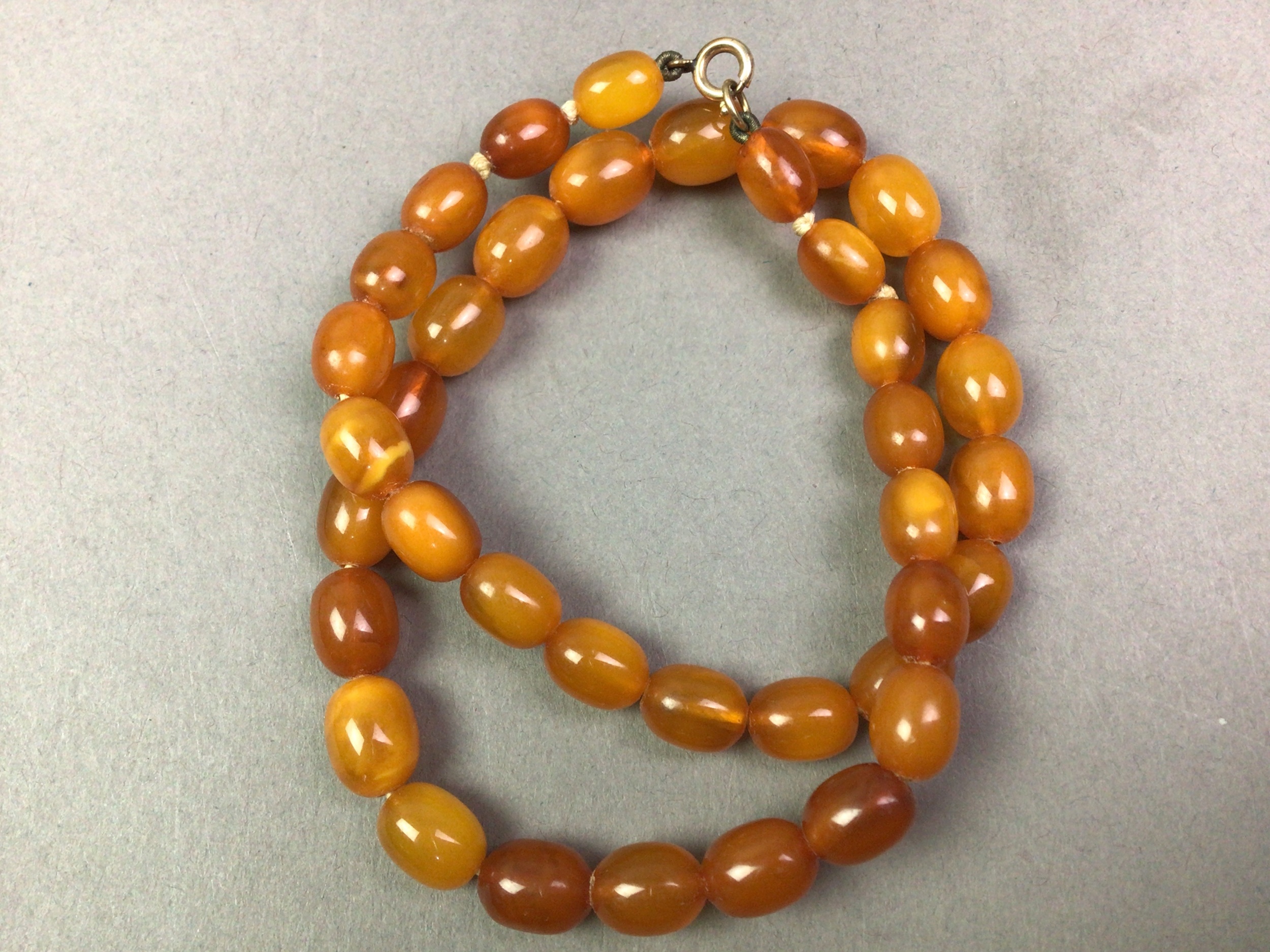 Amber Necklace Made of Free Form Shape Baltic Amber Beads.