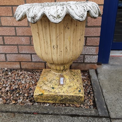 Lot 249 - PAIR OF URN SHAPED GARDEN PLANTERS