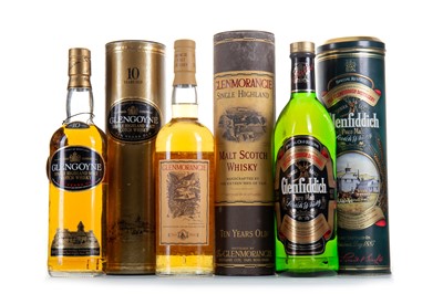 Lot 25 - GLENFIDDICH SPECIAL OLD RESERVE 75CL, GLENMORANGIE 10 YEAR OLD AND GLENGOYNE 10 YEAR OLD