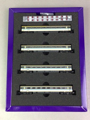 Lot 1061 - MODEL RAILWAY, LIMITED EDITION SET OF FOUR SCOTRAIL MARK 3 COACHES