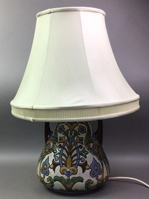 Lot 393 - STUDIO POTTERY LAMP OF ART NOUVEAU DESIGN