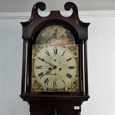 Lot 423 - LATE GEORGIAN MAHOGANY LONGCASE CLOCK